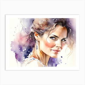 Watercolor Portrait Of A Woman Art Print