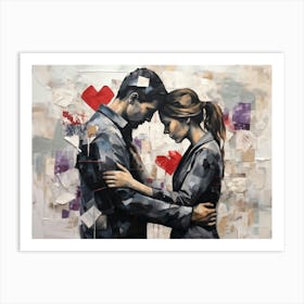 An Abstract Painting Capturing The Essence Of Conflicting Emotions Such As Love And Care Contrasted (1) Art Print