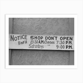 Sign Of Store, Kenner, Louisiana By Russell Lee Art Print