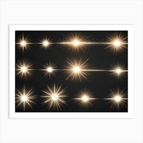 Golden Starbursts Art Print