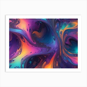 Abstract Swirling Pattern With Vibrant, Contrasting Colors Art Print