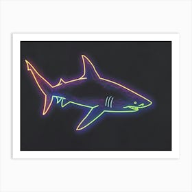 Neon Goblin Shark 6 Art Print