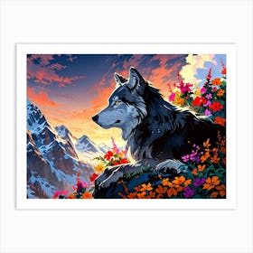 Wolf In The Mountains 2 Art Print