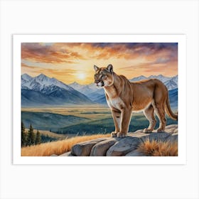 The Rolling Beauty of the Plains Cougar Art Print