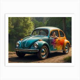 Default 1972 Volkswagen Beetle Surpasses Ford Model T As The 0 Art Print