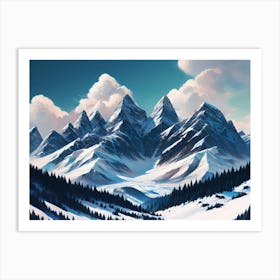 Snowy Mountains 4 Art Print