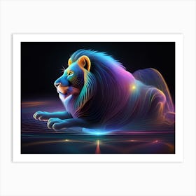 Colorful Lion 6 Art Print