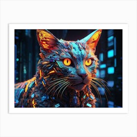 Cyber Cat 2 Art Print