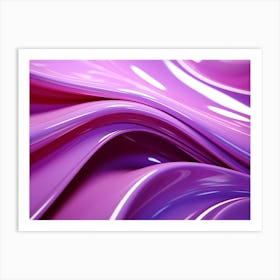 Pink & Purple Gloss Fluid Folds Abstract 1 Art Print