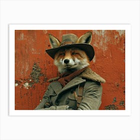 Absurd Bestiary: From Minimalism to Political Satire.Fox In Hat Art Print