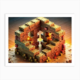 Abstract Brick Structure Art Print