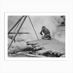 Oil Field Worker, Probing In Slush Pit, Kilgore, Texas By Russell Lee Art Print