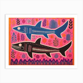 Whale Shark 2 Folk Style Animal Illustration Art Print