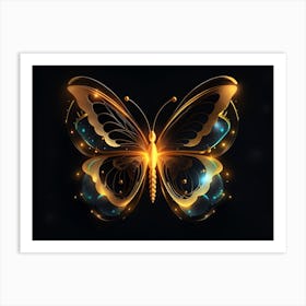 Golden Butterfly 68 Art Print