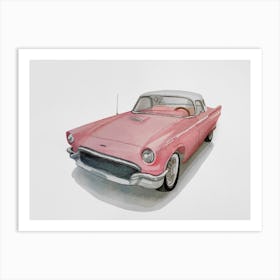Pink Classic Car Art Print