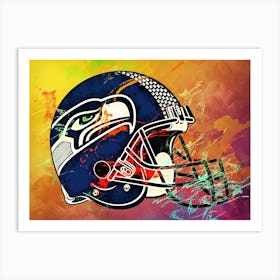 Seattle Seahawks Helmet Abstract Art Print