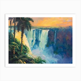 Sunset At Iguazu Falls Art Print