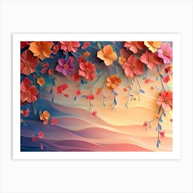 Paper Flowers 34 Art Print