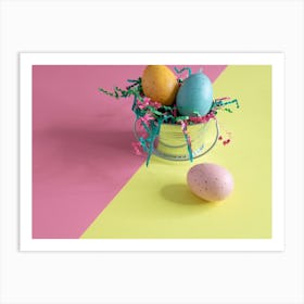 Easter Eggs In A Bucket Art Print