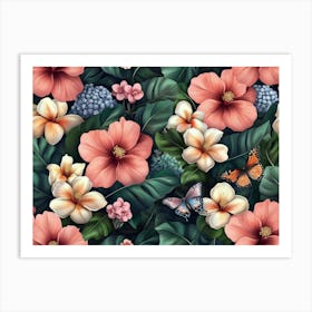 Seamless Floral Pattern Art Print