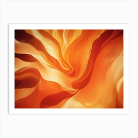 Abstract Image Of A Flowing, Orange Fabric With A Subtle Sheen Art Print