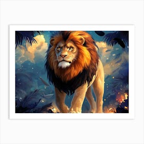 Lion In The Forest 1 Art Print