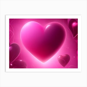 A Glowing Pink Heart Vibrant Horizontal Composition 48 Art Print