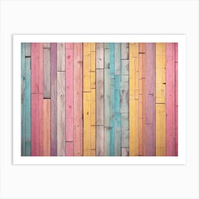 Colorful Wood Wall 1 Art Print