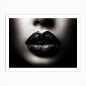 Sealed Black Female Lips Embodying Silence Captured In A High Contrast Portrait Emphasis On The T (1) Art Print