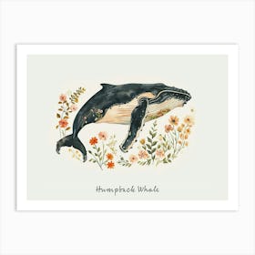 Little Floral Humpback Whale 4 Poster Art Print