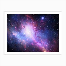 Celestial Nebula Enveloping A Starry Galaxy Backdrop Strands Of Interstellar Dust Painted In Hues O Art Print