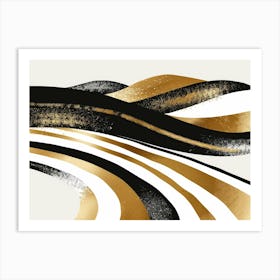 Gold And Black Stripes 1 Art Print