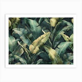 Banana Leaves Wallpaper Art Print