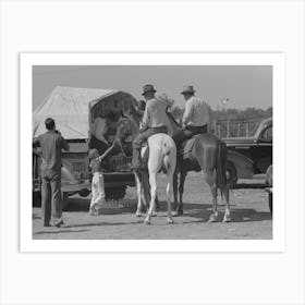 West Texans On Their Cow Ponies Buying Soda Pop At Polo Match, Abilene, Texas By Russell Lee Art Print