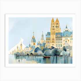 City By The Water Art Print