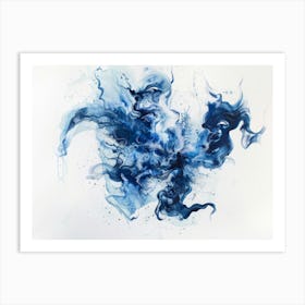 Blue Ink Painting 1 Art Print