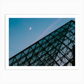 Moonrise Over The Louvre Art Print