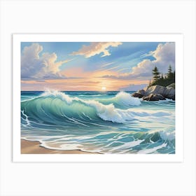 Sunset At The Beach Art Print