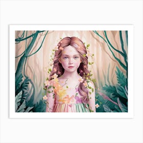 Fairy Girl In The Forest 2 Art Print