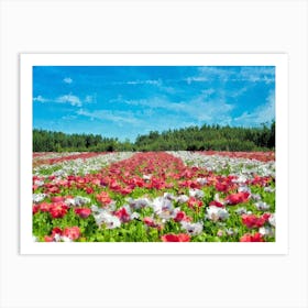 Flower Field, Oil Painting Art Print