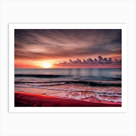 Sunset On The Beach 625 Art Print