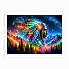  Native American, Tribe Art, Warrior Art, Heritage Collection  Art Print