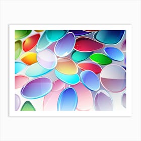 Colorful Glass Pebbles 1 Art Print