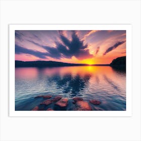 Sunset Over Lake 20 Art Print