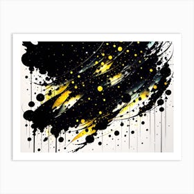 Black And Yellow Abstract Painting 5 Art Print