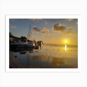 Sunset At The Marina 2 Art Print