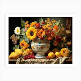 Sunflowers In A Vase Art Print