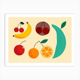 Abstract shapes of fruits in modern and artistic Art Print