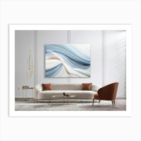 Symphony Embodied In A Monochromatic Abstract Painting Gentle Curves Grace The Canvas In A Flowing Art Print