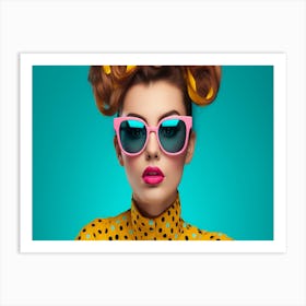 Fashion Model In Sunglasses Art Print